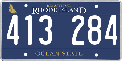 RI license plate 413284
