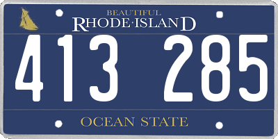 RI license plate 413285