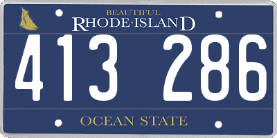 RI license plate 413286