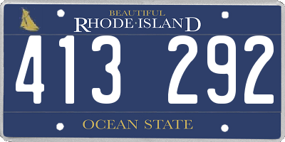 RI license plate 413292