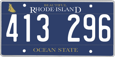 RI license plate 413296