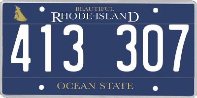 RI license plate 413307