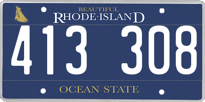 RI license plate 413308