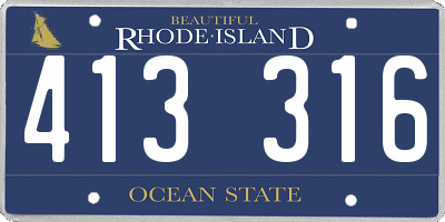 RI license plate 413316
