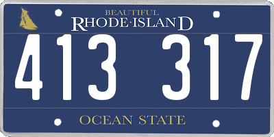 RI license plate 413317