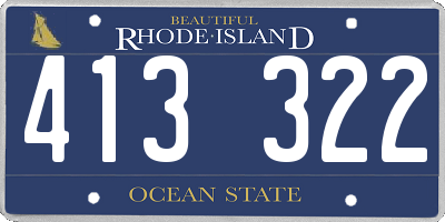 RI license plate 413322