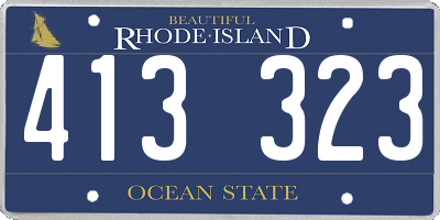 RI license plate 413323