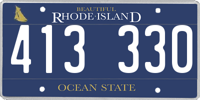 RI license plate 413330