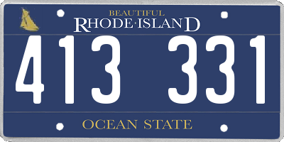 RI license plate 413331