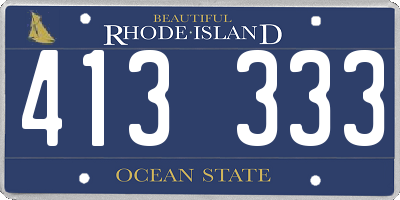 RI license plate 413333