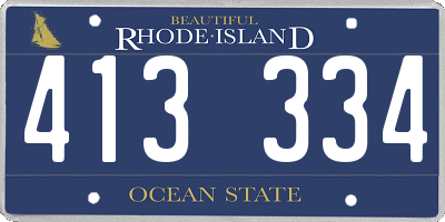 RI license plate 413334