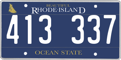 RI license plate 413337