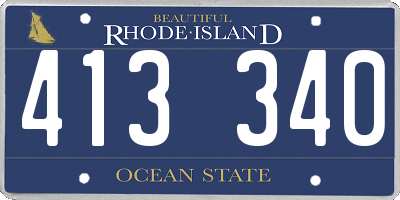 RI license plate 413340