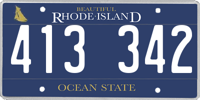 RI license plate 413342