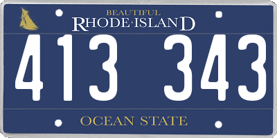 RI license plate 413343