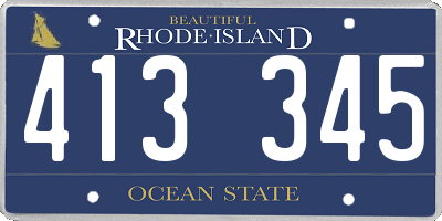 RI license plate 413345