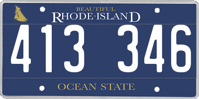 RI license plate 413346