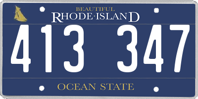 RI license plate 413347