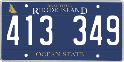 RI license plate 413349