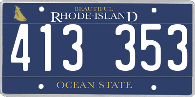 RI license plate 413353
