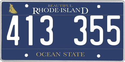 RI license plate 413355