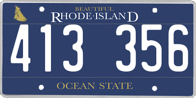 RI license plate 413356