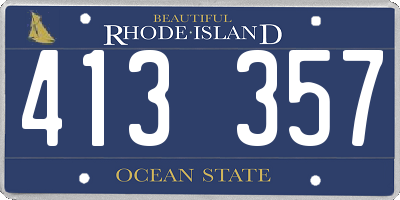 RI license plate 413357