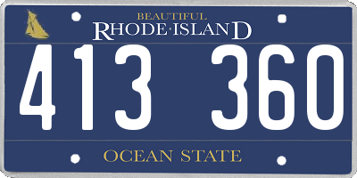 RI license plate 413360