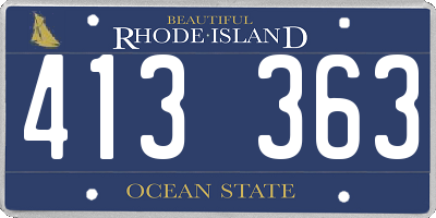 RI license plate 413363