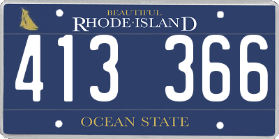 RI license plate 413366