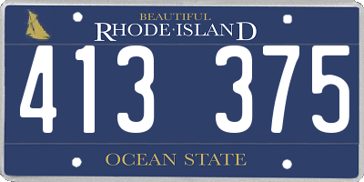 RI license plate 413375