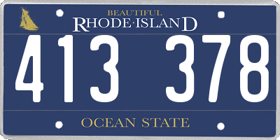 RI license plate 413378