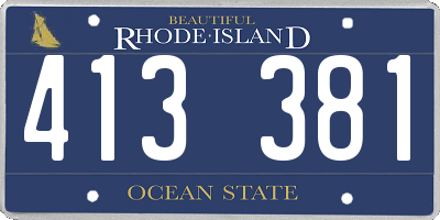 RI license plate 413381