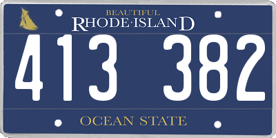 RI license plate 413382