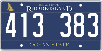 RI license plate 413383