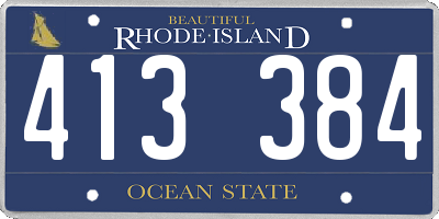 RI license plate 413384