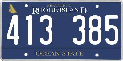 RI license plate 413385