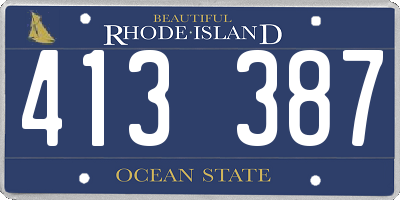 RI license plate 413387