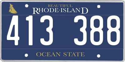 RI license plate 413388