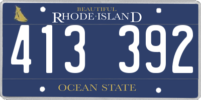 RI license plate 413392