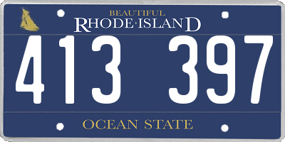 RI license plate 413397