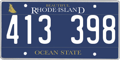 RI license plate 413398