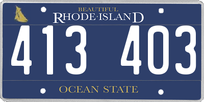 RI license plate 413403