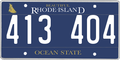 RI license plate 413404