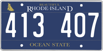RI license plate 413407