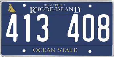 RI license plate 413408