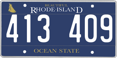 RI license plate 413409