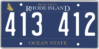 RI license plate 413412