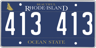 RI license plate 413413