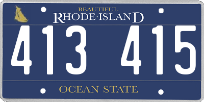 RI license plate 413415